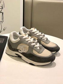 CC original calfskin&suede sneakers G34368 grey