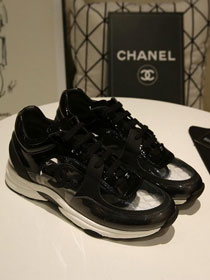 CC original calfskin&PVC sneakers G34368 black