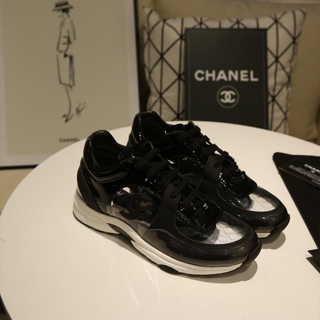 CC original calfskin&PVC sneakers G34368 black