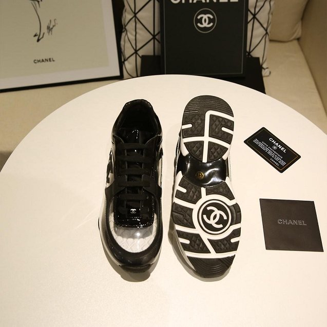 CC original calfskin&PVC sneakers G34368 black