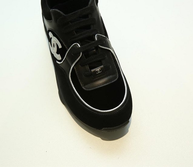 CC original suede&calfskin sneakers G34368 black