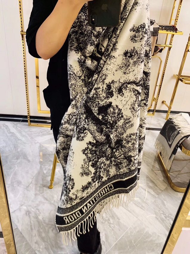 2020 Dior top quality cashmere blanket D133 black