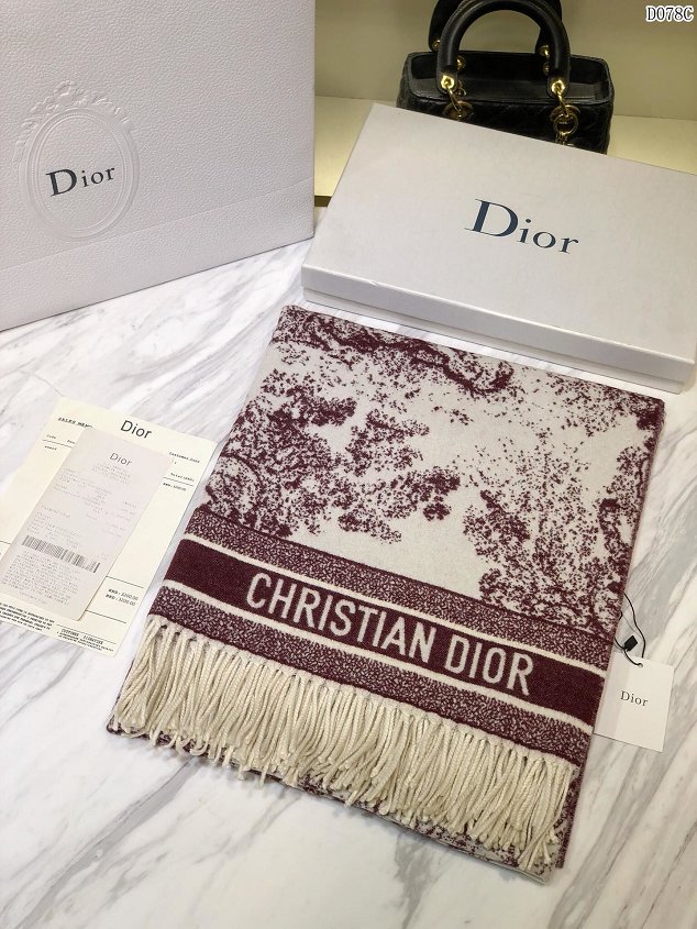 2020 Dior top quality cashmere blanket D133 bordeaux