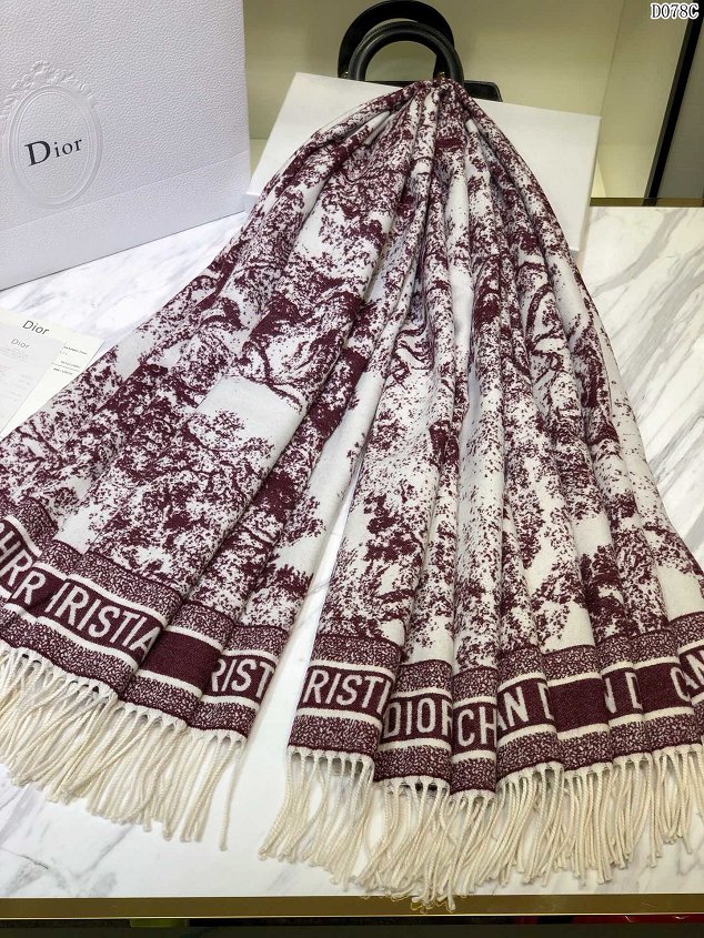 2020 Dior top quality cashmere blanket D133 bordeaux