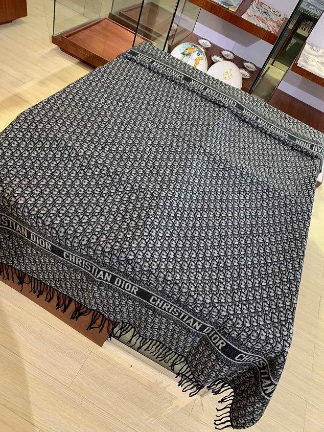 2020 Dior top quality cashmere blanket D135 black