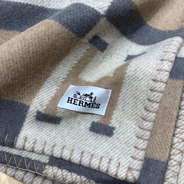 Hermes original cashmere avalon blanket HB064 grey