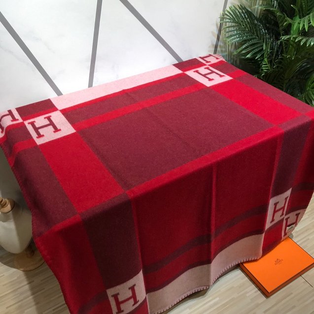 Hermes original cashmere avalon blanket HB064 red