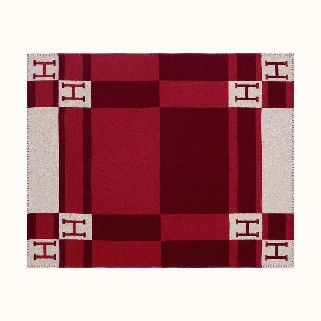 Hermes original cashmere avalon blanket HB064 red