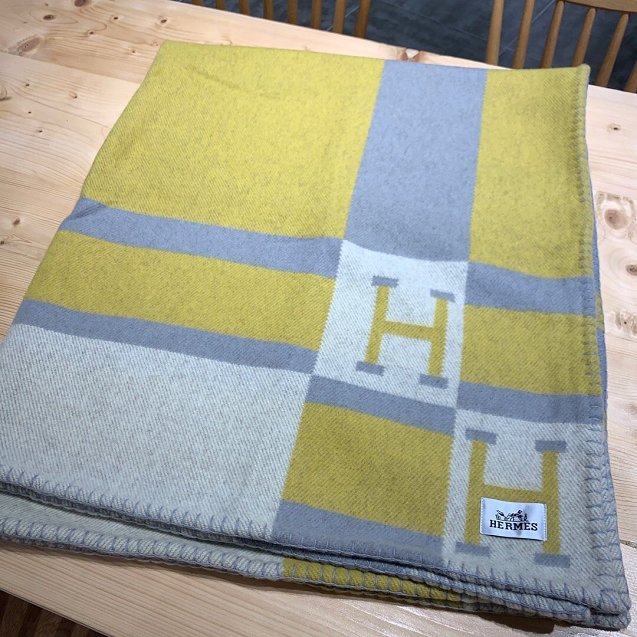 Hermes original cashmere avalon blanket HB064 yellow