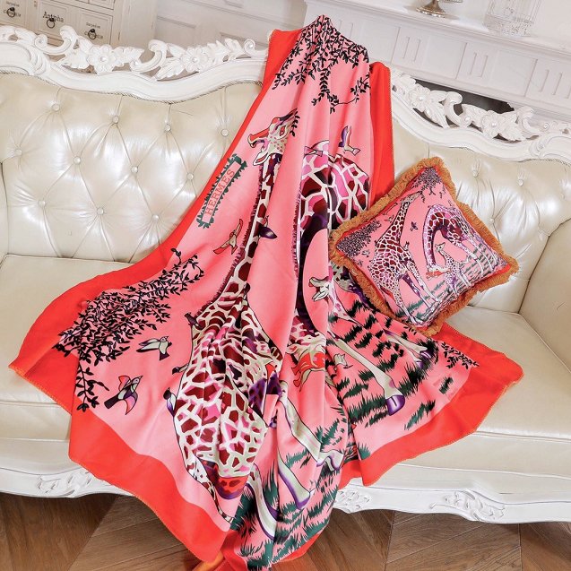 2020 Hermes top quality cashmere blanket H435 pink
