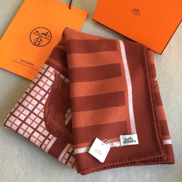 2020 Hermes top quality cashmere blanket H437 brown