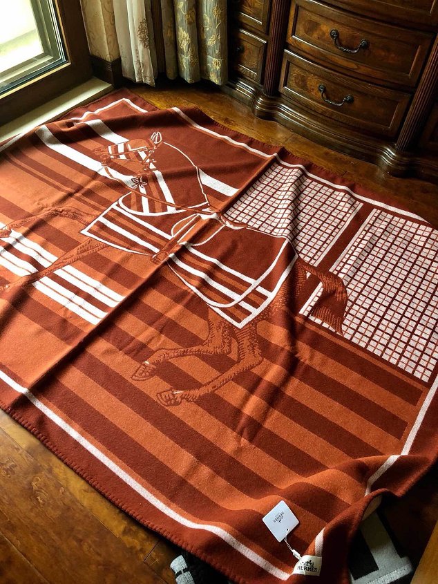 2020 Hermes top quality cashmere blanket H437 brown