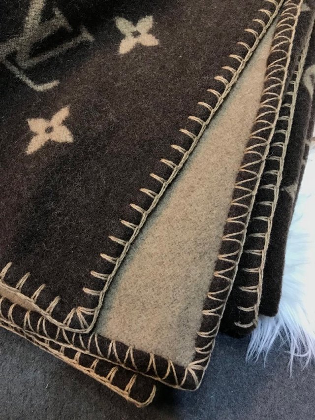 2020 louis vuitton top quality cashmere blanket L572 black