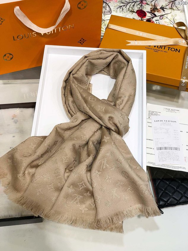 2020 louis vuitton top quality cashmere scarf L570 apricot