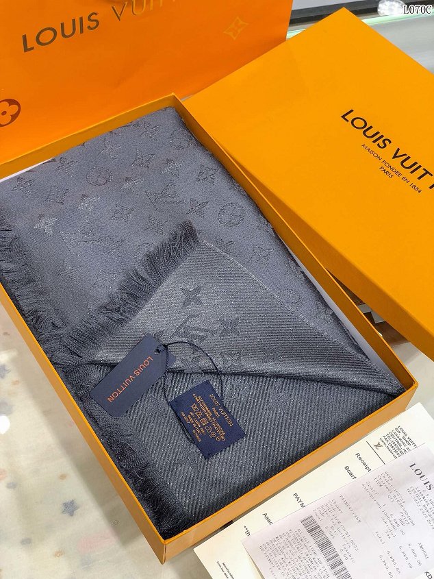 2020 louis vuitton top quality cashmere scarf L570 grey