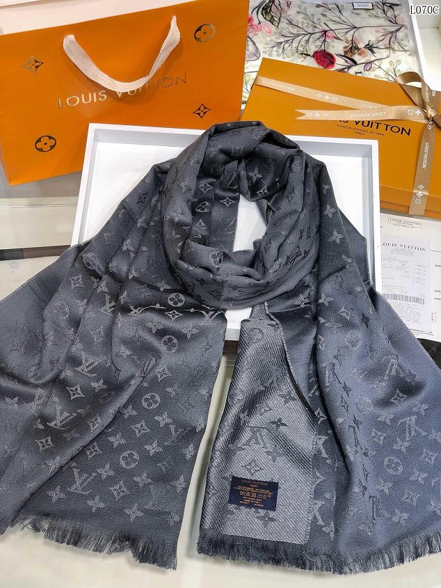 2020 louis vuitton top quality cashmere scarf L570 grey