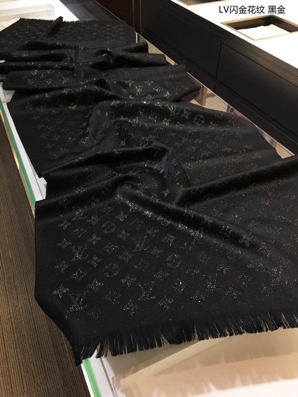 2020 louis vuitton top quality cashmere scarf L571 black