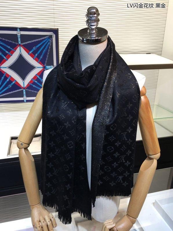 2020 louis vuitton top quality cashmere scarf L571 black