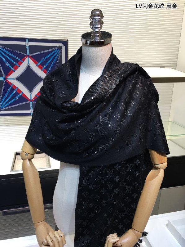 2020 louis vuitton top quality cashmere scarf L571 black