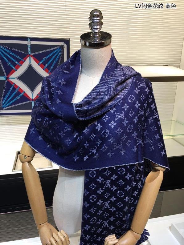 2020 louis vuitton top quality cashmere scarf L571 blue