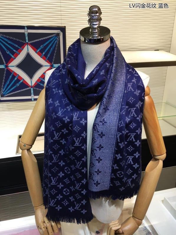 2020 louis vuitton top quality cashmere scarf L571 blue