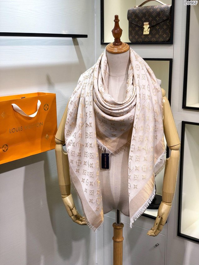 2020 louis vuitton top quality silk scarf L568 beige(small logo)