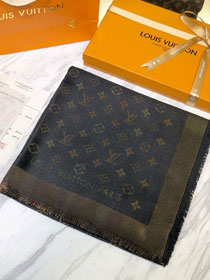 2020 louis vuitton top quality silk scarf L568 black&gold