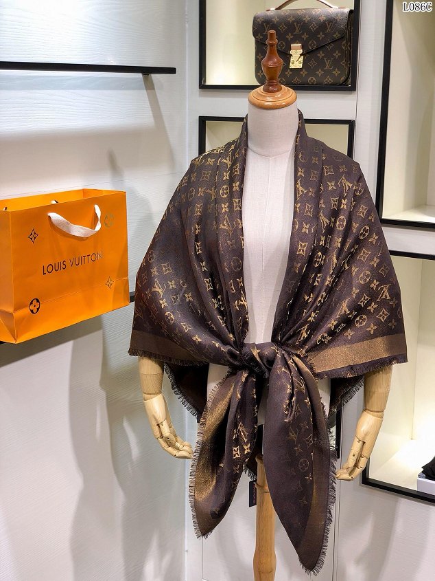 2020 louis vuitton top quality silk scarf L568 coffee(small logo)