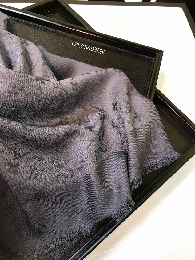 2020 louis vuitton top quality silk scarf L568 dark grey