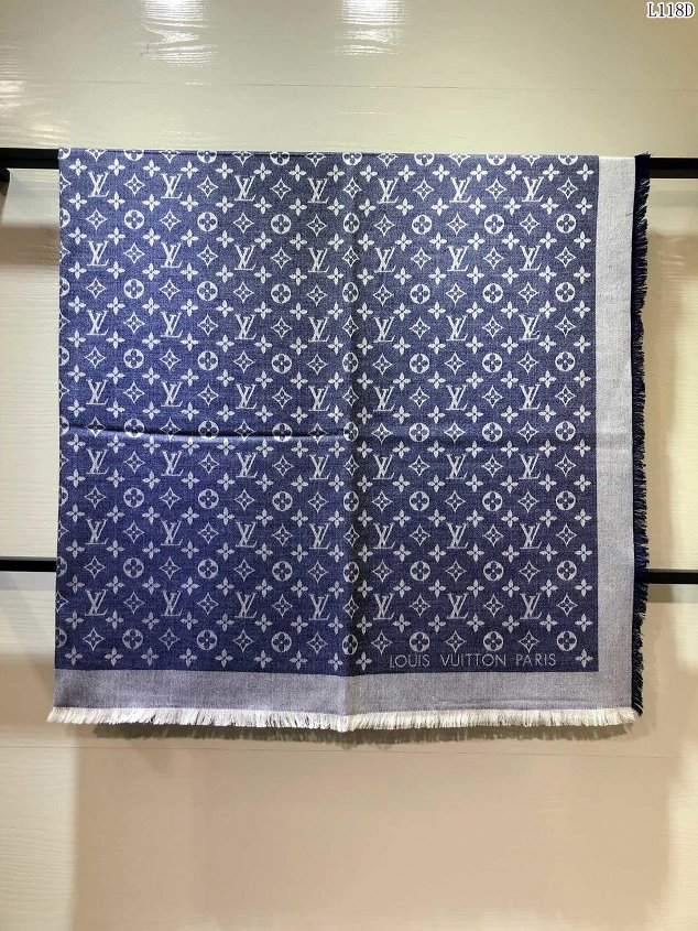 2020 louis vuitton top quality silk scarf L568 denim blue