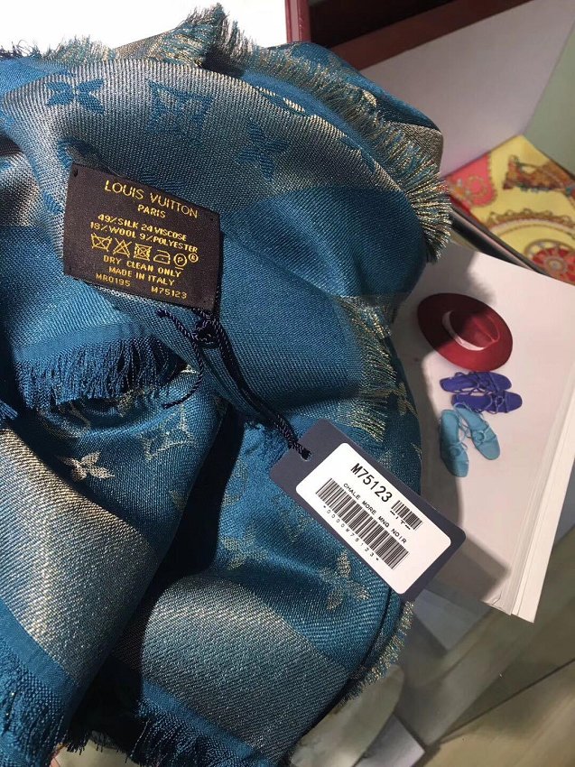 2020 louis vuitton top quality silk scarf L568 lake blue