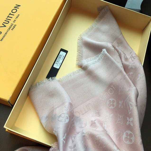 2020 louis vuitton top quality silk scarf L568 light pink&silver