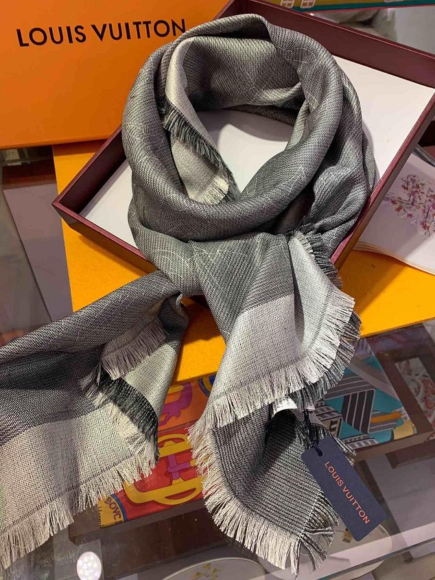 2020 louis vuitton top quality silk scarf L569 grey