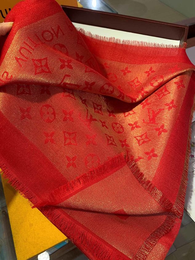 2020 louis vuitton top quality silk scarf L568 red&gold