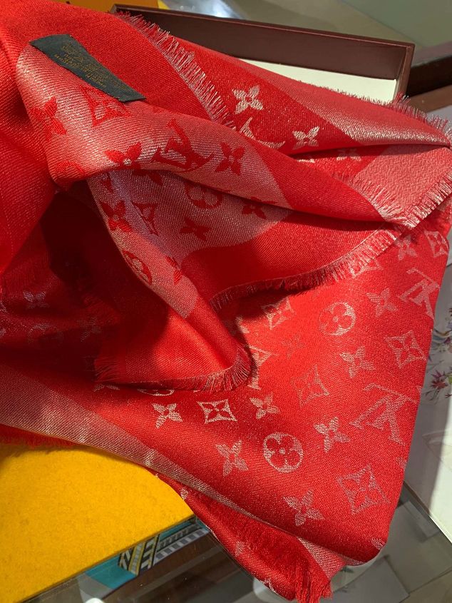 2020 louis vuitton top quality silk scarf L568 red&silver