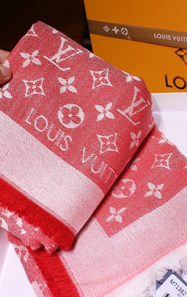 2020 louis vuitton top quality silk scarf L568 red&white