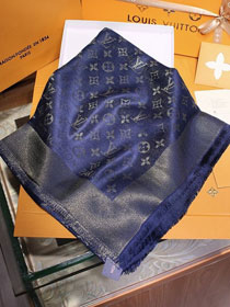 2020 louis vuitton top quality silk scarf L568 royal blue&gold