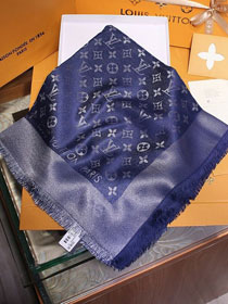 2020 louis vuitton top quality silk scarf L568 royal blue&silver