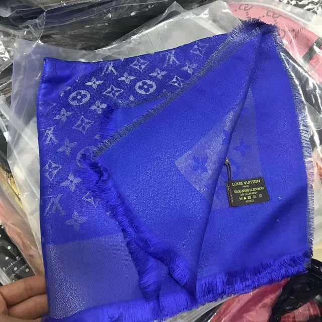 2020 louis vuitton top quality silk scarf L568-3 blue