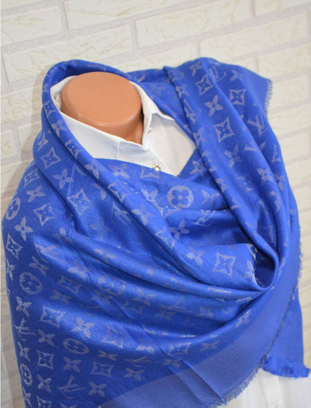 2020 louis vuitton top quality silk scarf L568-3 blue