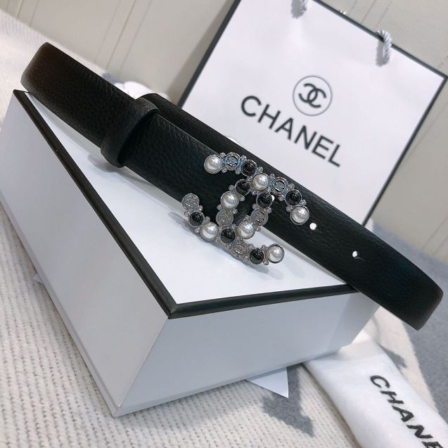 CC original calfskin 30mm belt AA6537 black