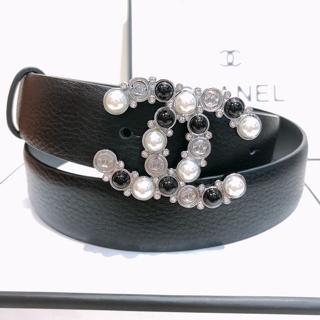 CC original calfskin 30mm belt AA6537 black
