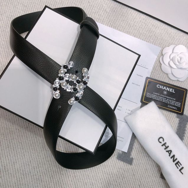 CC original calfskin 30mm belt AA6537 black