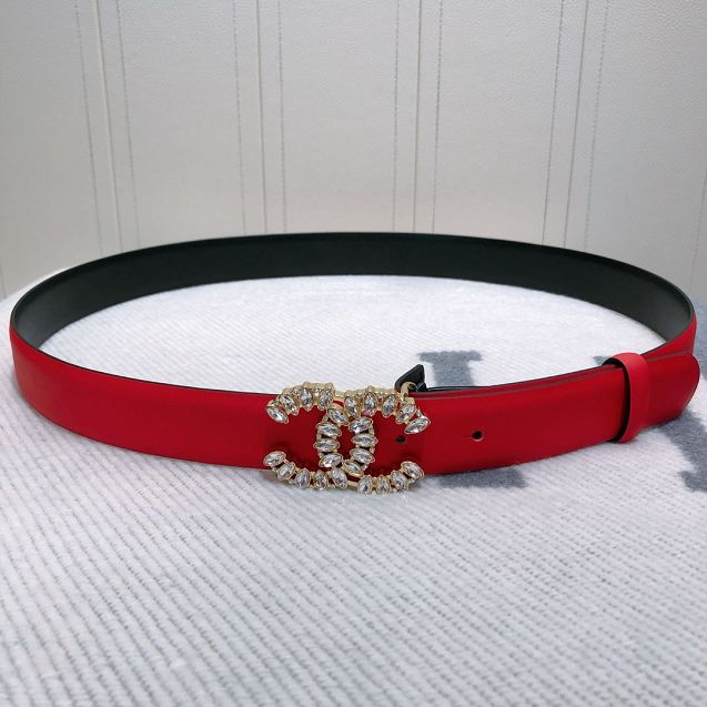 CC original calfskin 30mm belt AA6543 red