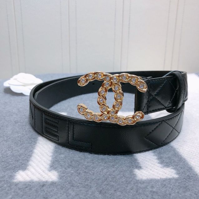 CC original lambskin 30mm belt AA6542 black	