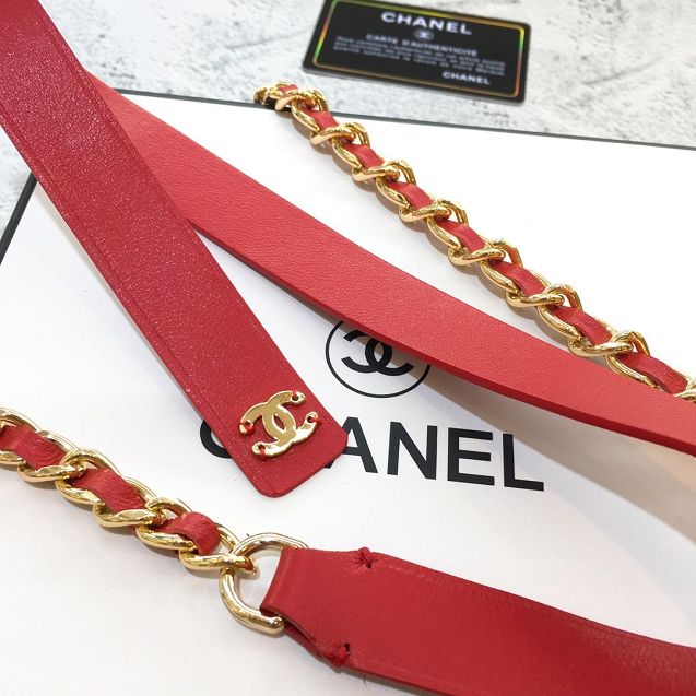 CC original calfskin 20mm belt AA6619 red