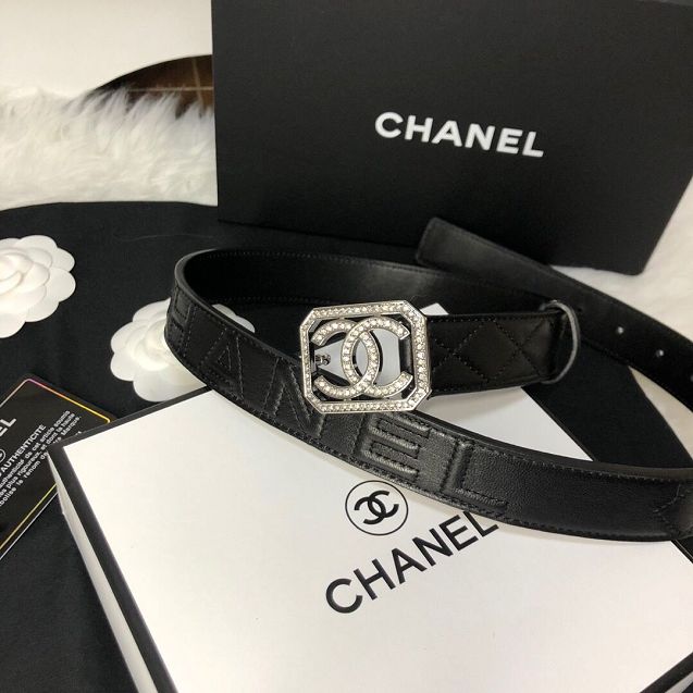 CC original calfskin 30mm belt AA6549 black