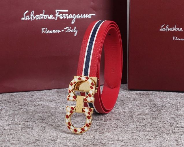 Feragamo original calfskin belt 25mm F0056 red