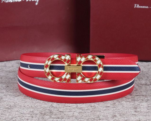 Feragamo original calfskin belt 25mm F0056 red