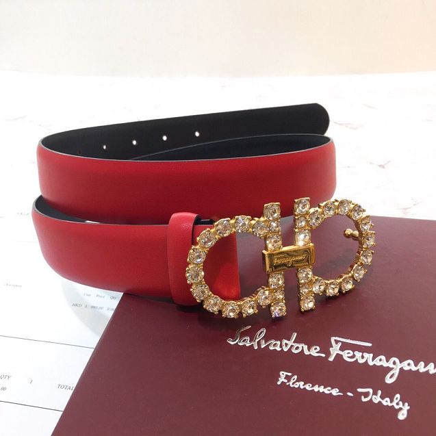 Feragamo original calfskin belt 25mm F0058 red